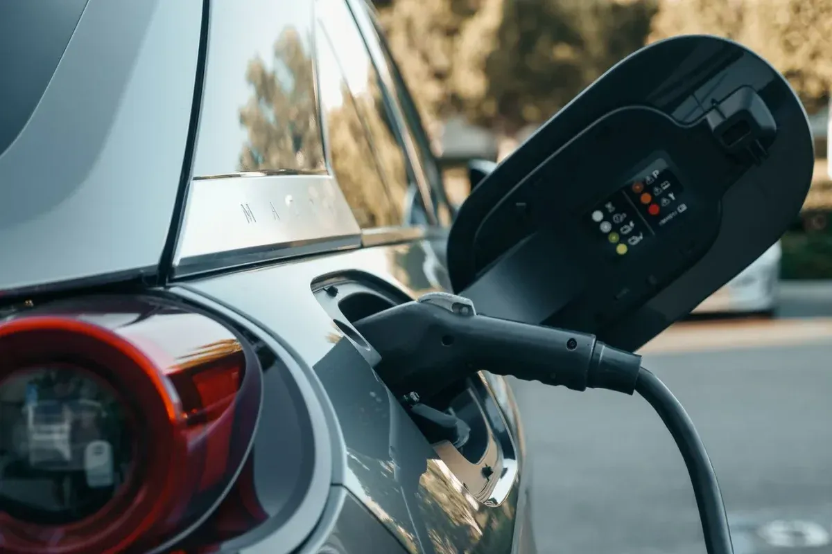 Illustrative stock photograph: Electric vehicle power connection