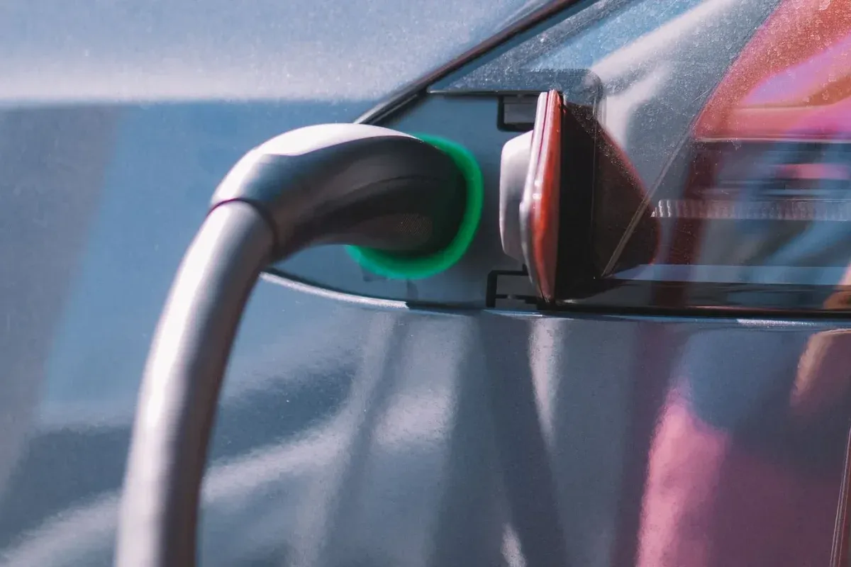 Illustrative stock photograph: Plug-in vehicle charging connection