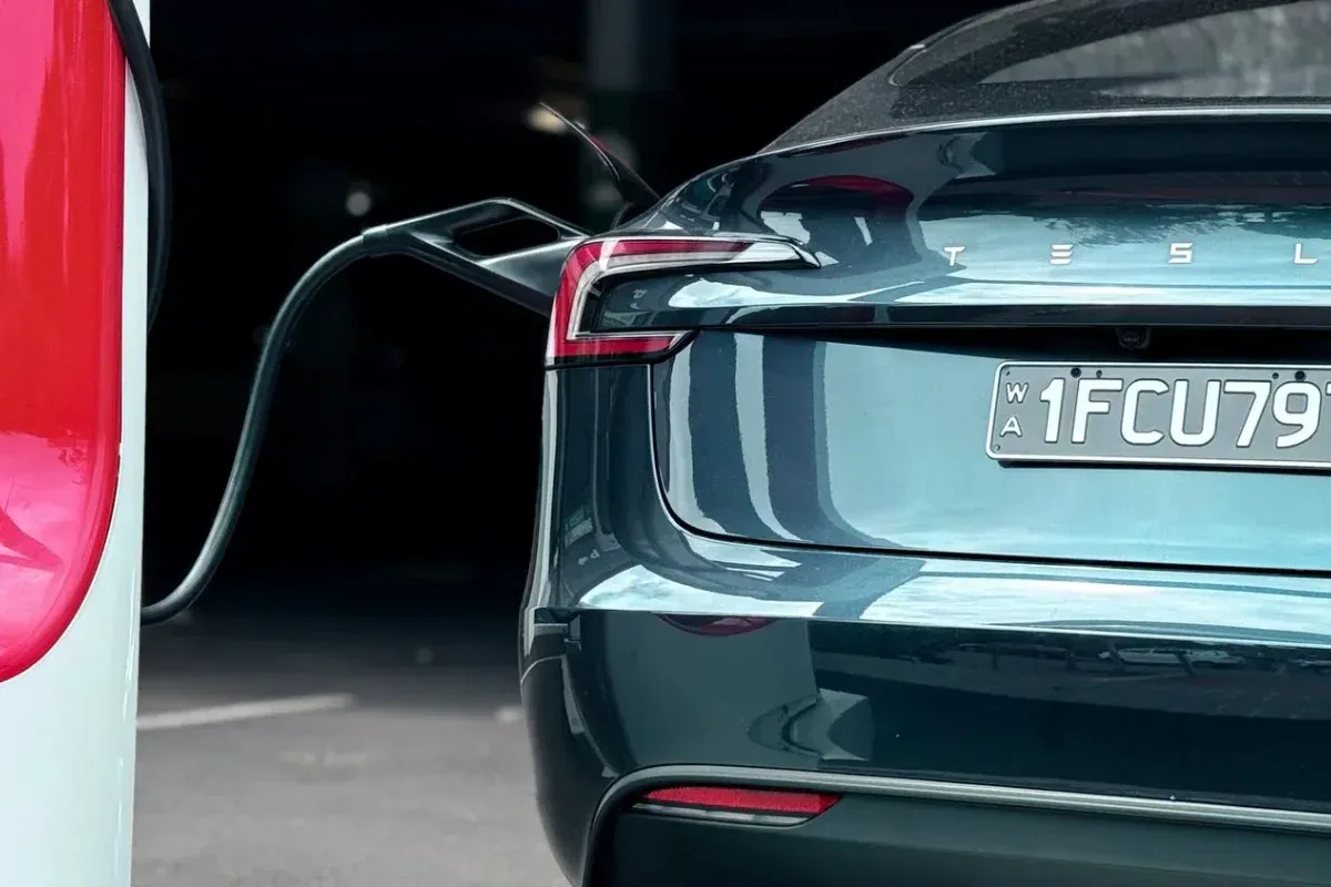 Illustrative stock photograph: Electric vehicle charge port connection